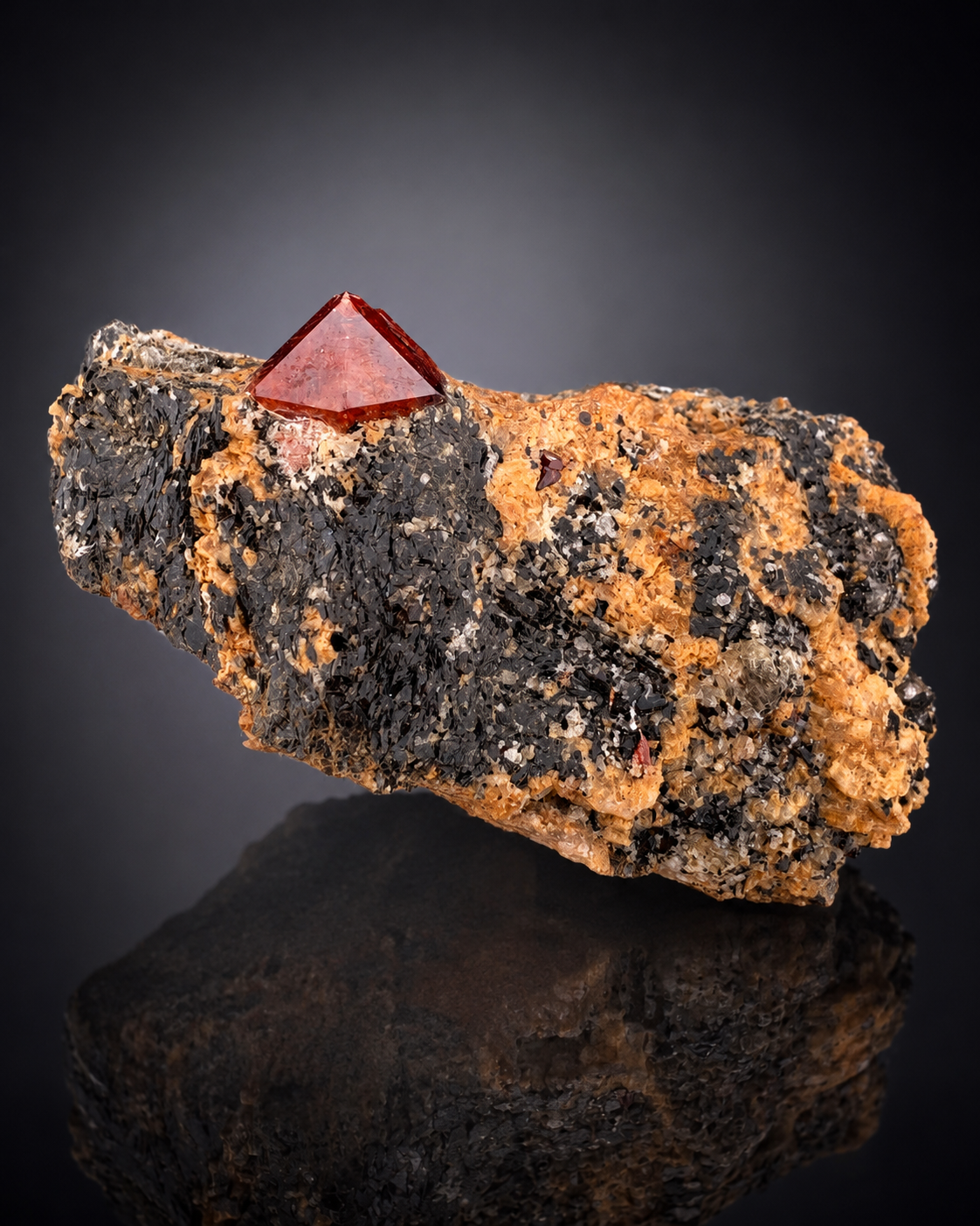 Red Zircon Crystals On Matrix From Afghanistan - 116 Grams