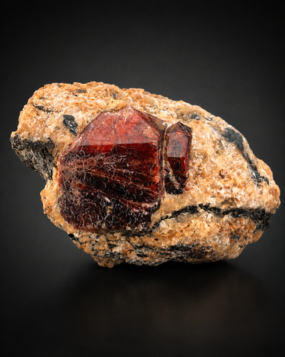 Red Zircon Crystals On Matrix From Afghanistan - 225 Grams