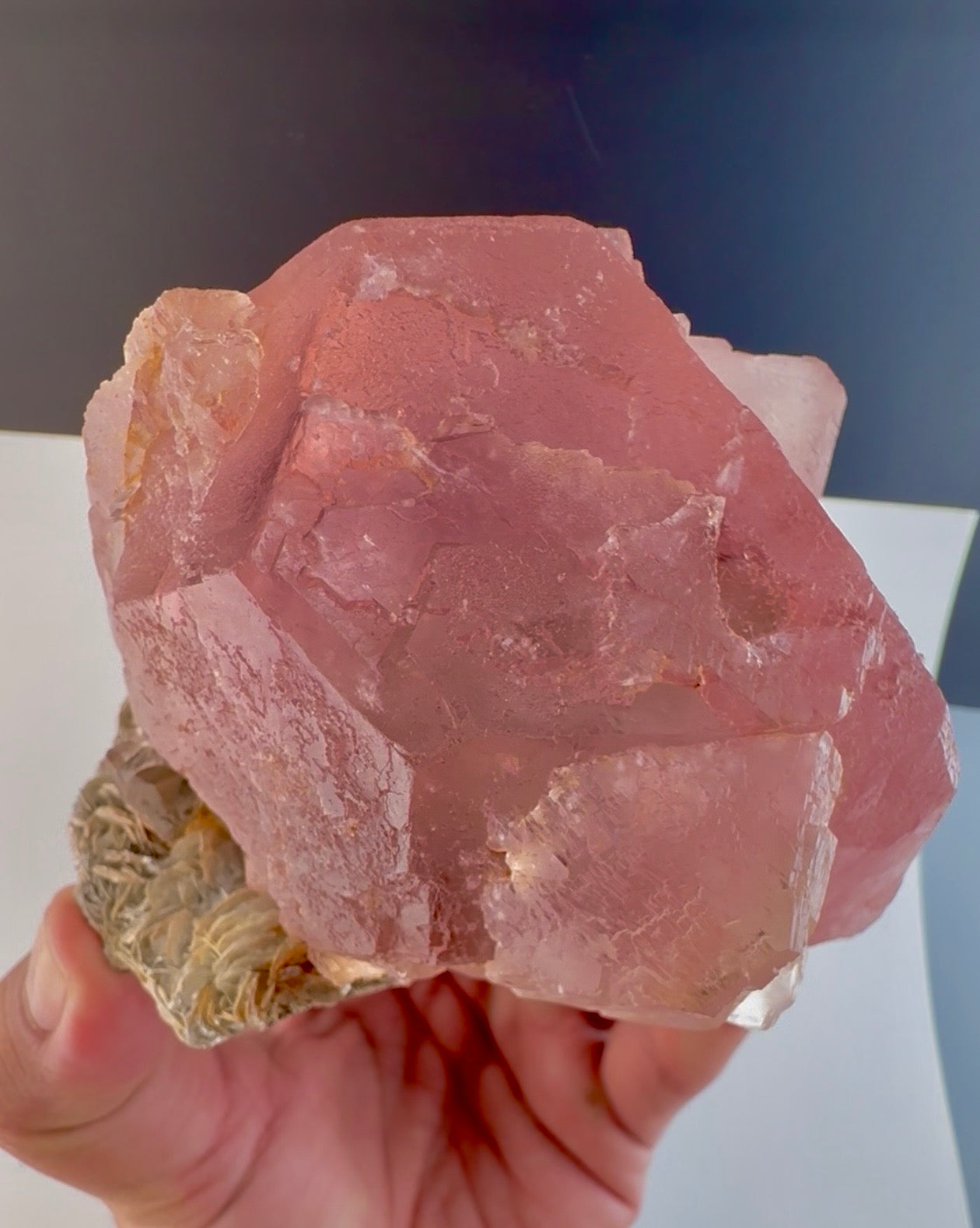 Pink Fluorite on Mica from Pakistan, 1127 gram