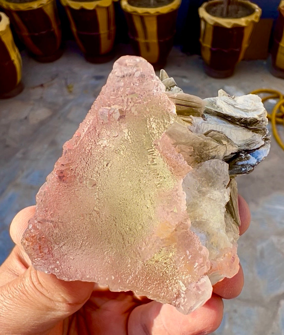 Pink Fluorite with Mica from Pakistan, 183 gram