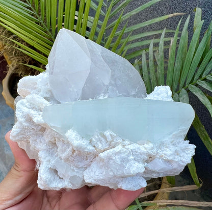 Blue Topaz with Quartz and Albite from Paprok, 922 Gram