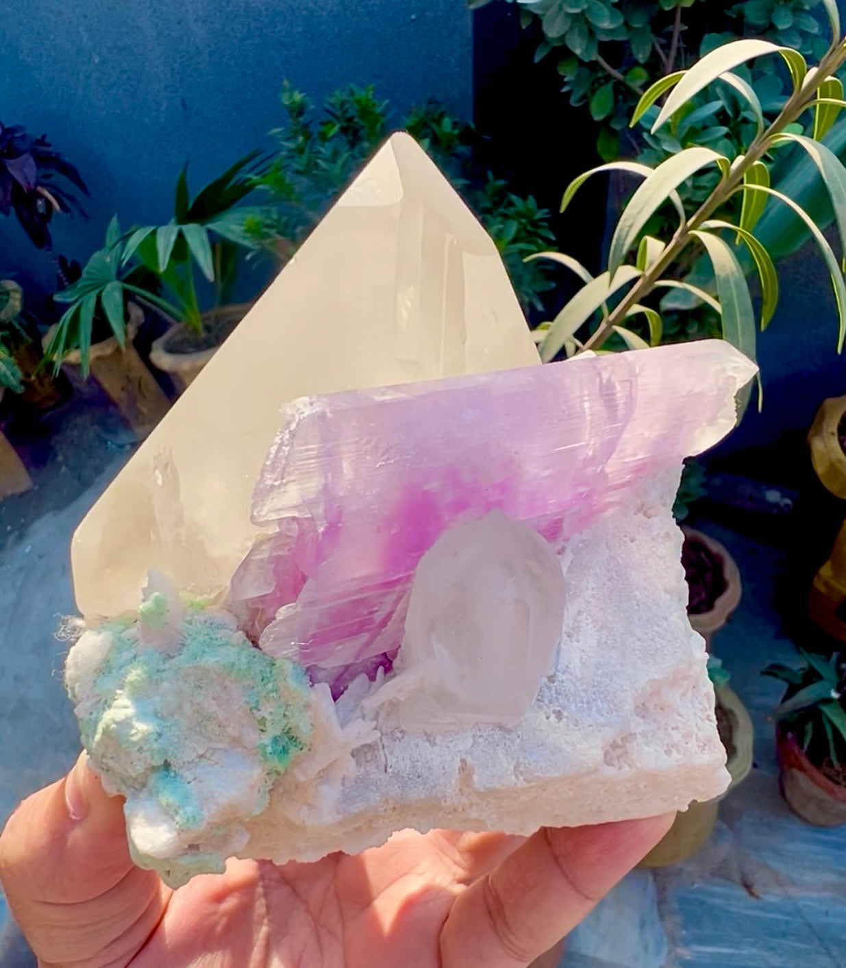 Kunzite with Quartz on matrix from Afghanistan, 740 gram