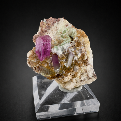 Natural Hot Pink Topaz Crystal on Matrix from Katlang Pakistan,110 gram
