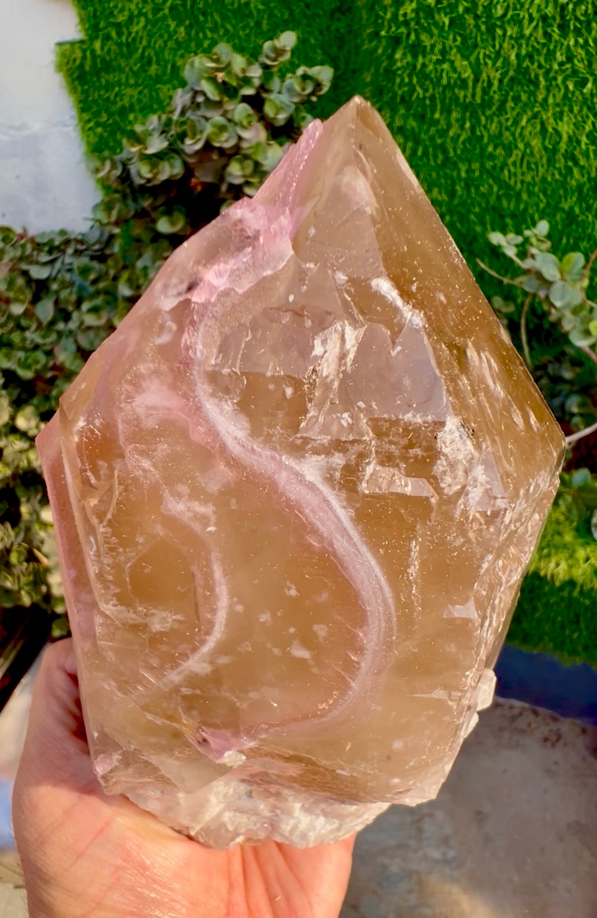 Crystallized Rose Quartz with Tourmaline on Smoky Quartz from Afghanistan, 2025 gram