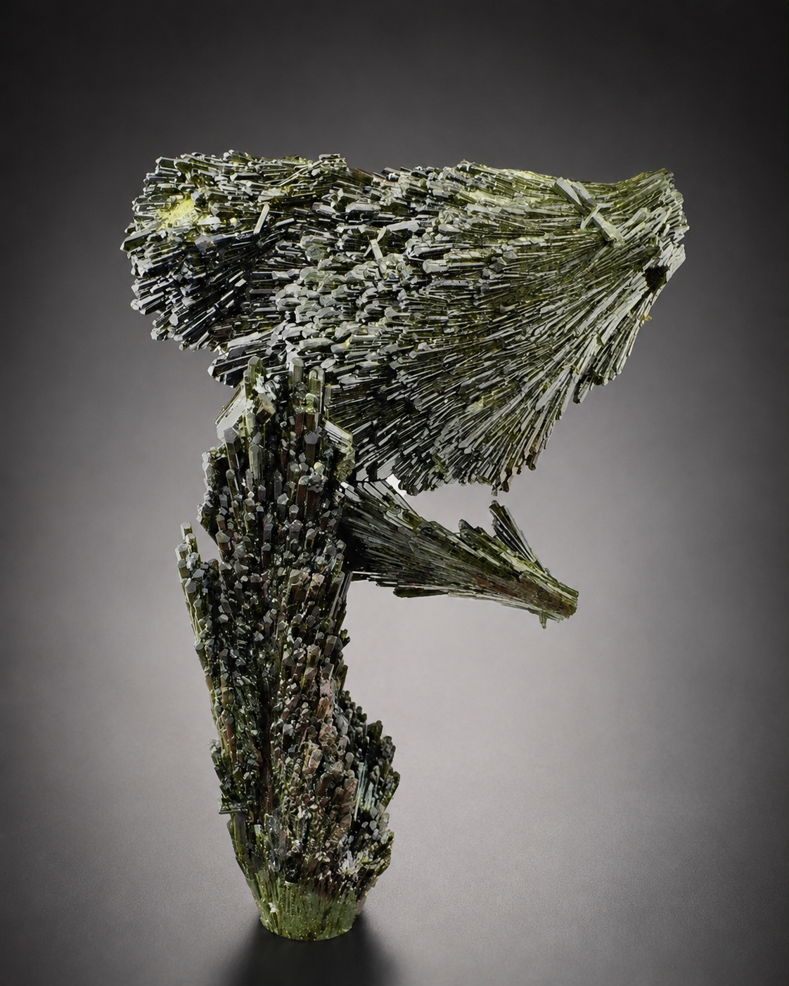 Green Epidote Crystal Specimen with Custom Base, 92 gram