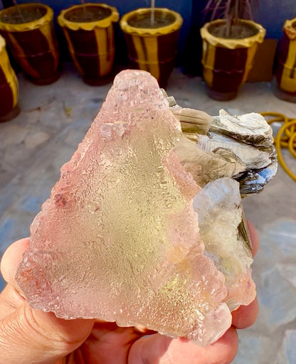 Pink Fluorite with Mica from Pakistan, 183 gram