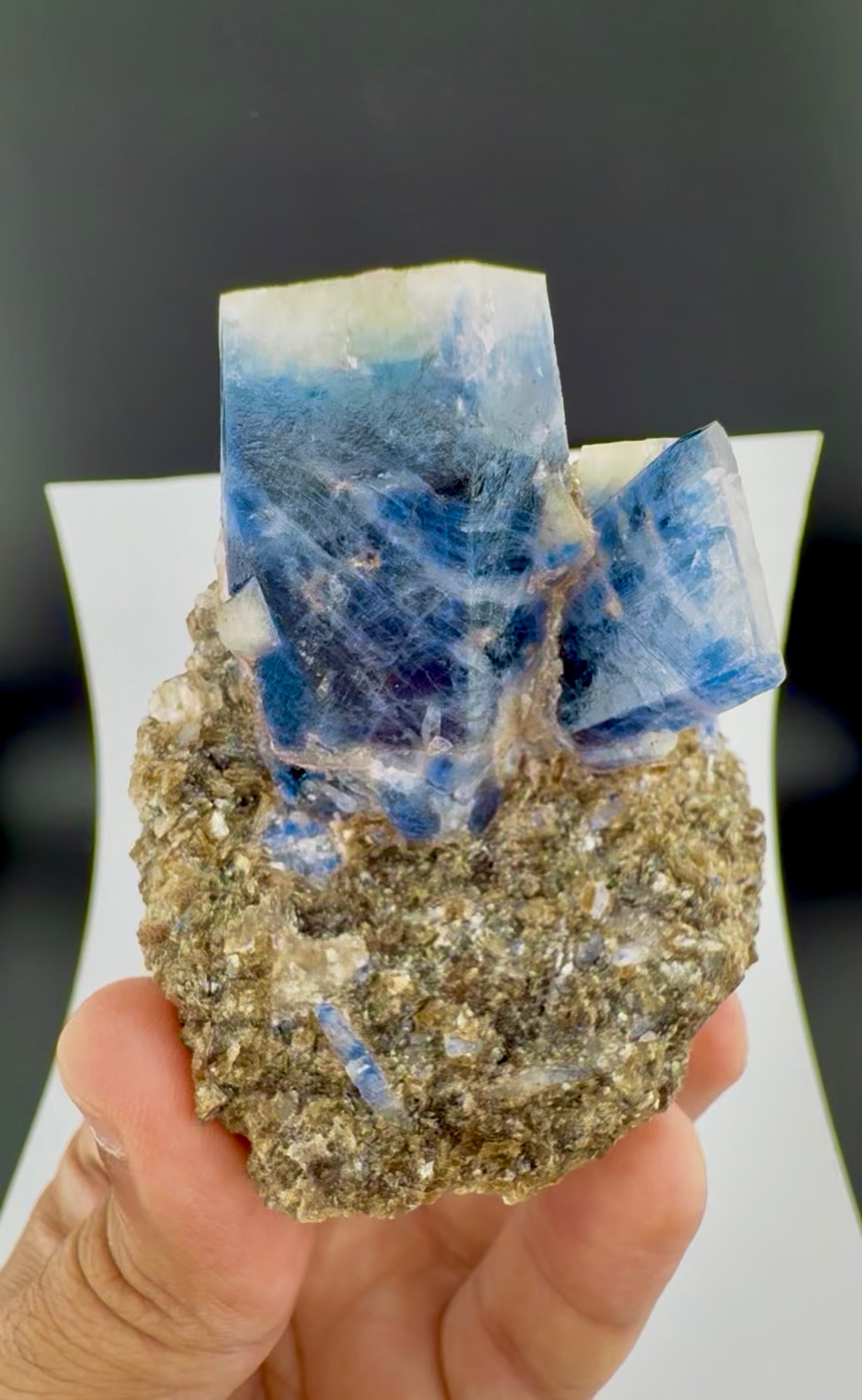 Sapphire Crystals on Matrix from Badakhshan Afghanistan – Fluorescent Collector Mineral Specimen , 210 gram