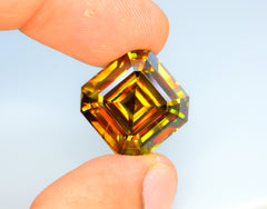 Sparkling Full Fire Titanite Sphene Gemstone, Loose Gemstone, Asscher Cut Faceted Rare Sphene - 28 CT