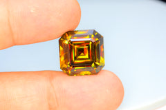 Sparkling Full Fire Titanite Sphene Gemstone, Loose Gemstone, Asscher Cut Faceted Rare Sphene - 28 CT