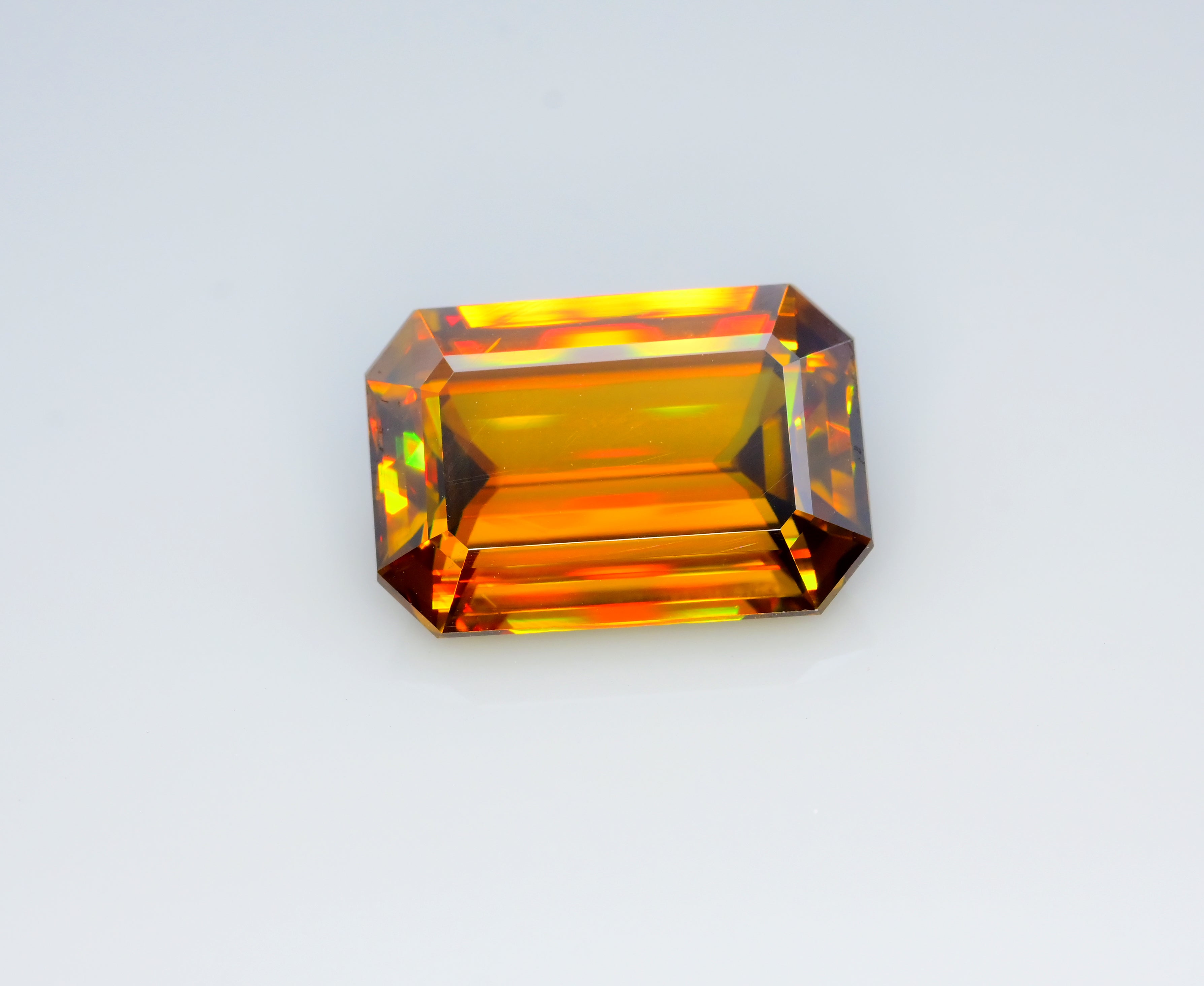 Sparkling Full Fire Titanite Sphene Gemstone, Loose Gemstone, Emerald Cut Faceted Rare Sphene - 14.20 CT