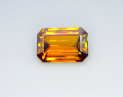 Sparkling Full Fire Titanite Sphene Gemstone, Loose Gemstone, Emerald Cut Faceted Rare Sphene - 14.20 CT