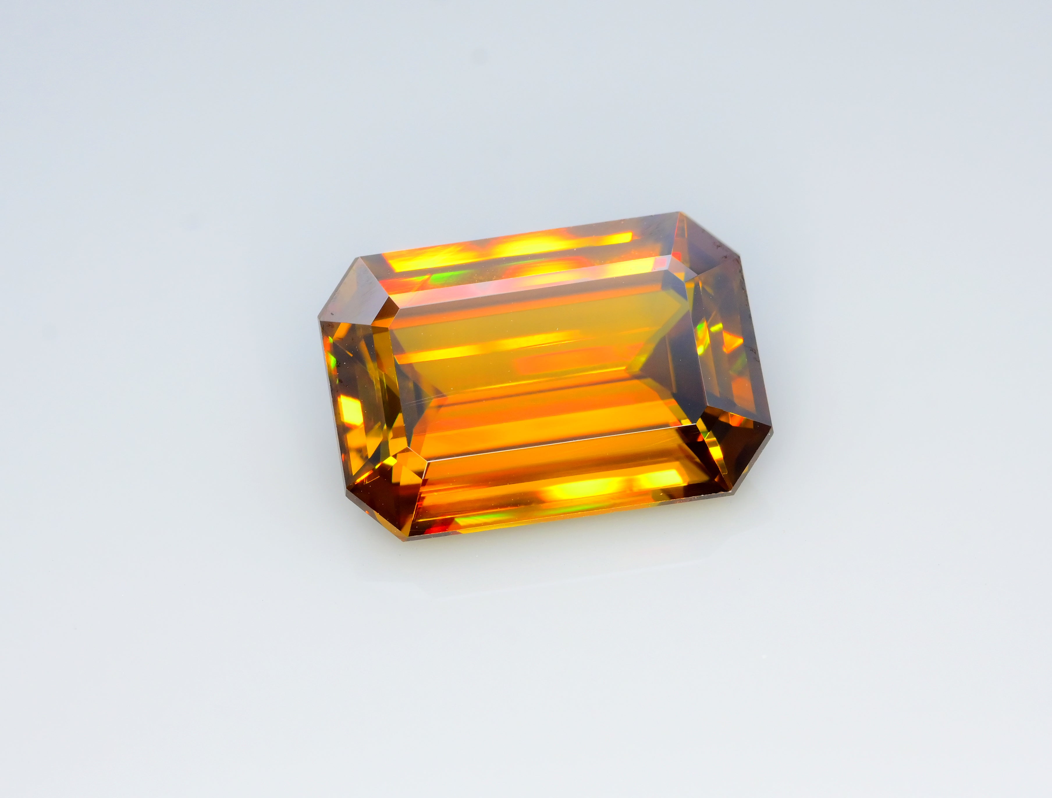 Sparkling Full Fire Titanite Sphene Gemstone, Loose Gemstone, Emerald Cut Faceted Rare Sphene - 14.20 CT