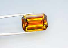 Sparkling Full Fire Titanite Sphene Gemstone, Loose Gemstone, Emerald Cut Faceted Rare Sphene - 14.20 CT