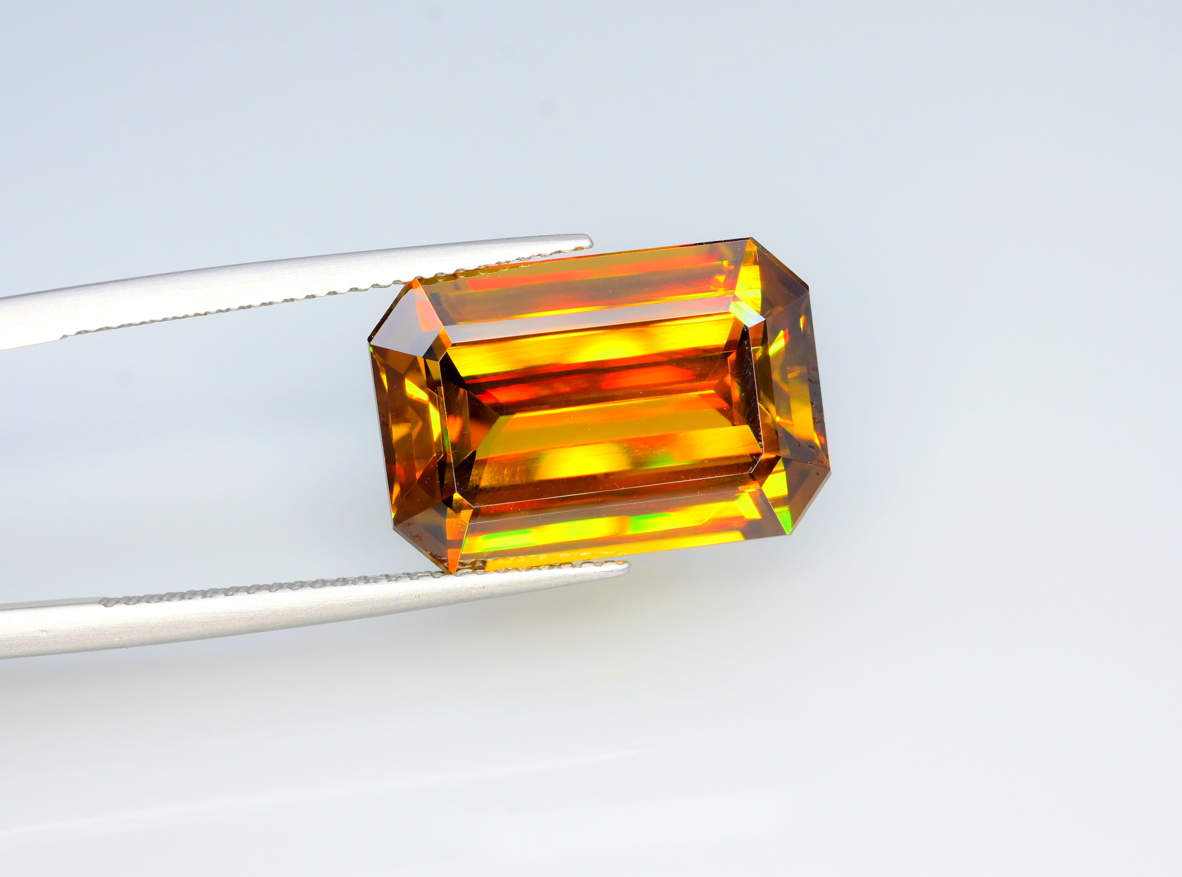 Sparkling Full Fire Titanite Sphene Gemstone, Loose Gemstone, Emerald Cut Faceted Rare Sphene - 14.20 CT