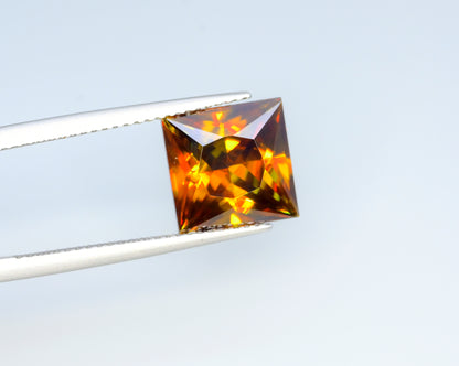 Sparkling Full Fire Titanite Sphene Gemstone, Loose Gemstone, Princes Cut Faceted Rare Sphene - 5.20 CT