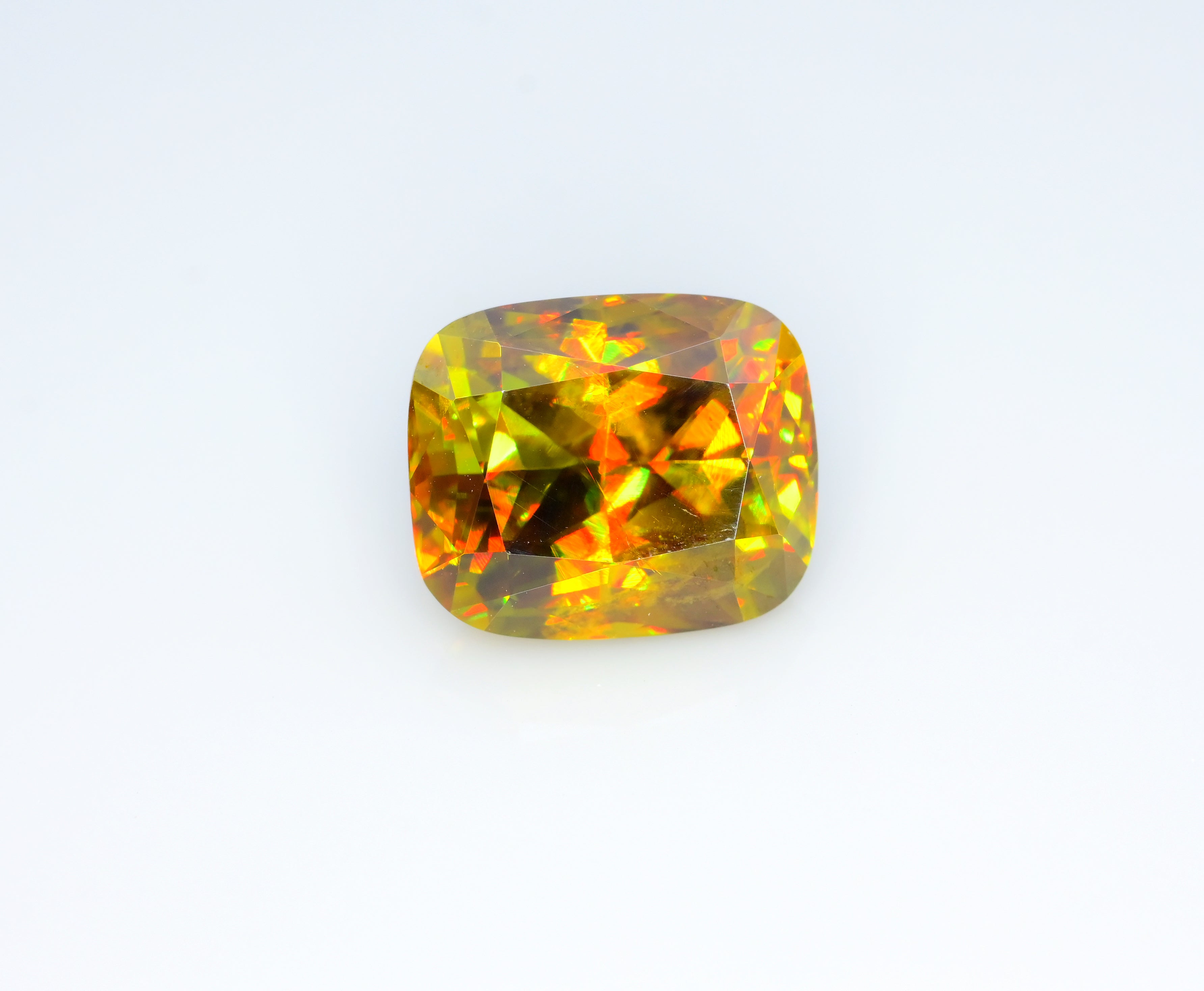 Sparkling Full Fire Titanite Sphene Gemstone, Loose Gemstone, Cusshion Cut Faceted Rare Sphene - 8.70 CT