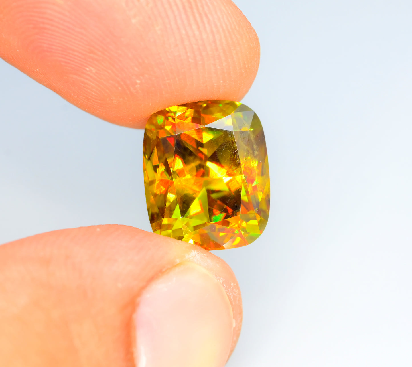 Sparkling Full Fire Titanite Sphene Gemstone, Loose Gemstone, Cusshion Cut Faceted Rare Sphene - 8.70 CT