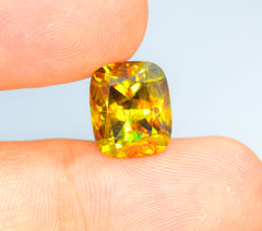 Sparkling Full Fire Titanite Sphene Gemstone, Loose Gemstone, Cusshion Cut Faceted Rare Sphene - 8.70 CT