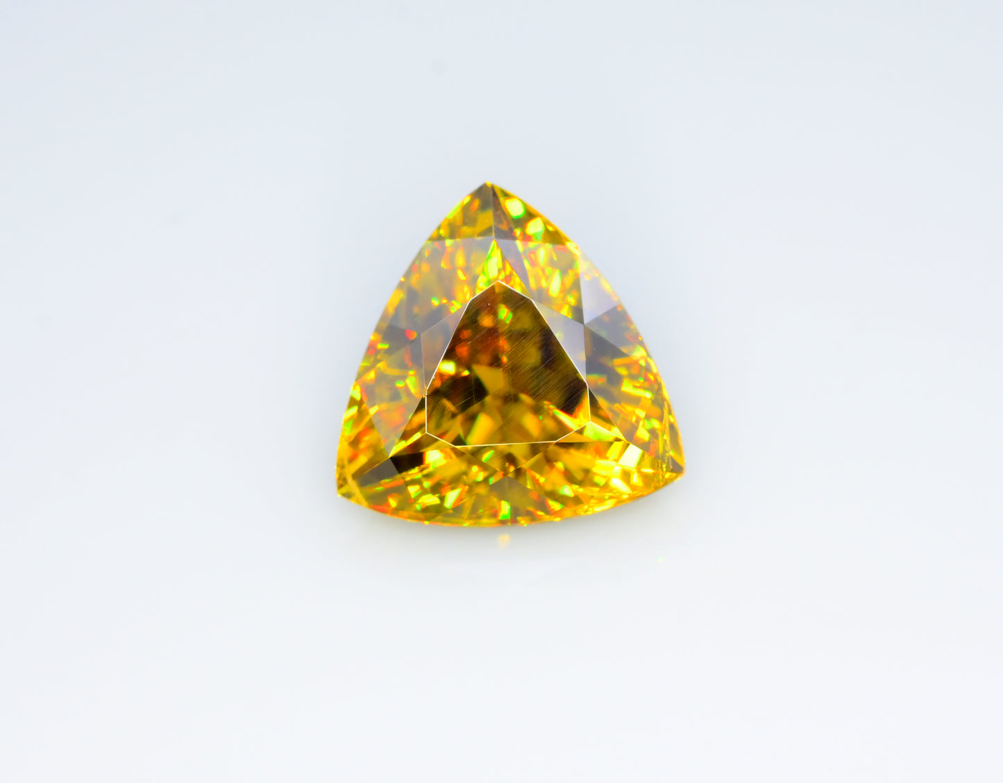 Sparkling Full Fire Titanite Sphene Gemstone, Loose Gemstone, Triangle Shape Faceted Rare Sphene - 8.85 CT