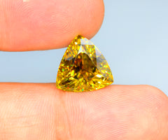 Sparkling Full Fire Titanite Sphene Gemstone, Loose Gemstone, Triangle Shape Faceted Rare Sphene - 8.85 CT