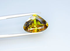 Sparkling Full Fire Titanite Sphene Gemstone, Loose Gemstone, Trillion Shape Faceted Rare Sphene Zagi Sphene - 6.70 CT