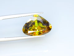 Sparkling Full Fire Titanite Sphene Gemstone, Loose Gemstone, Trillion Shape Faceted Rare Sphene Zagi Sphene - 6.70 CT