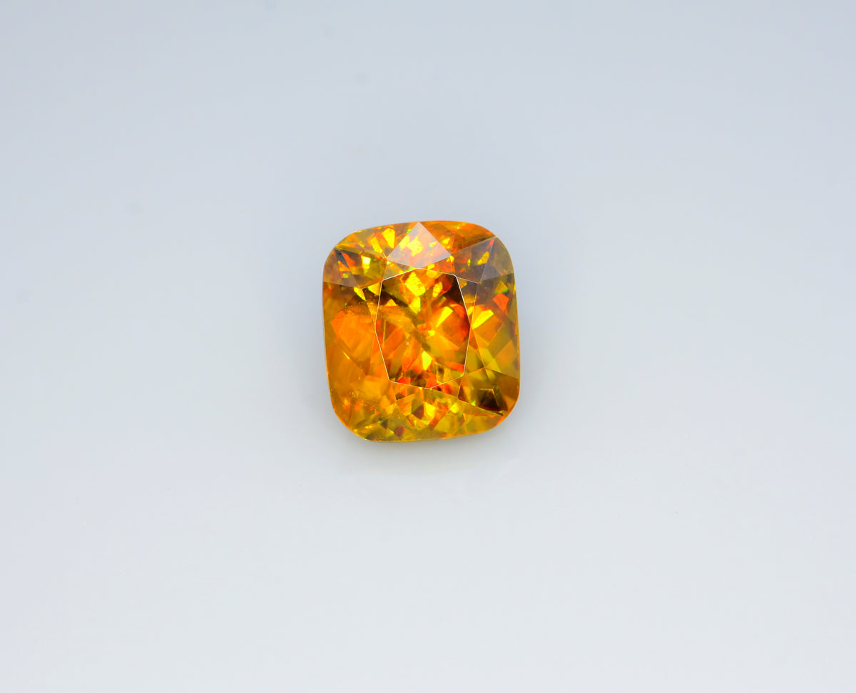 Sparkling Full Fire Titanite Sphene Gemstone, Loose Gemstone, Cusshion Cut Faceted Rare Sphene, Zagi Sphene - 6.05 CT