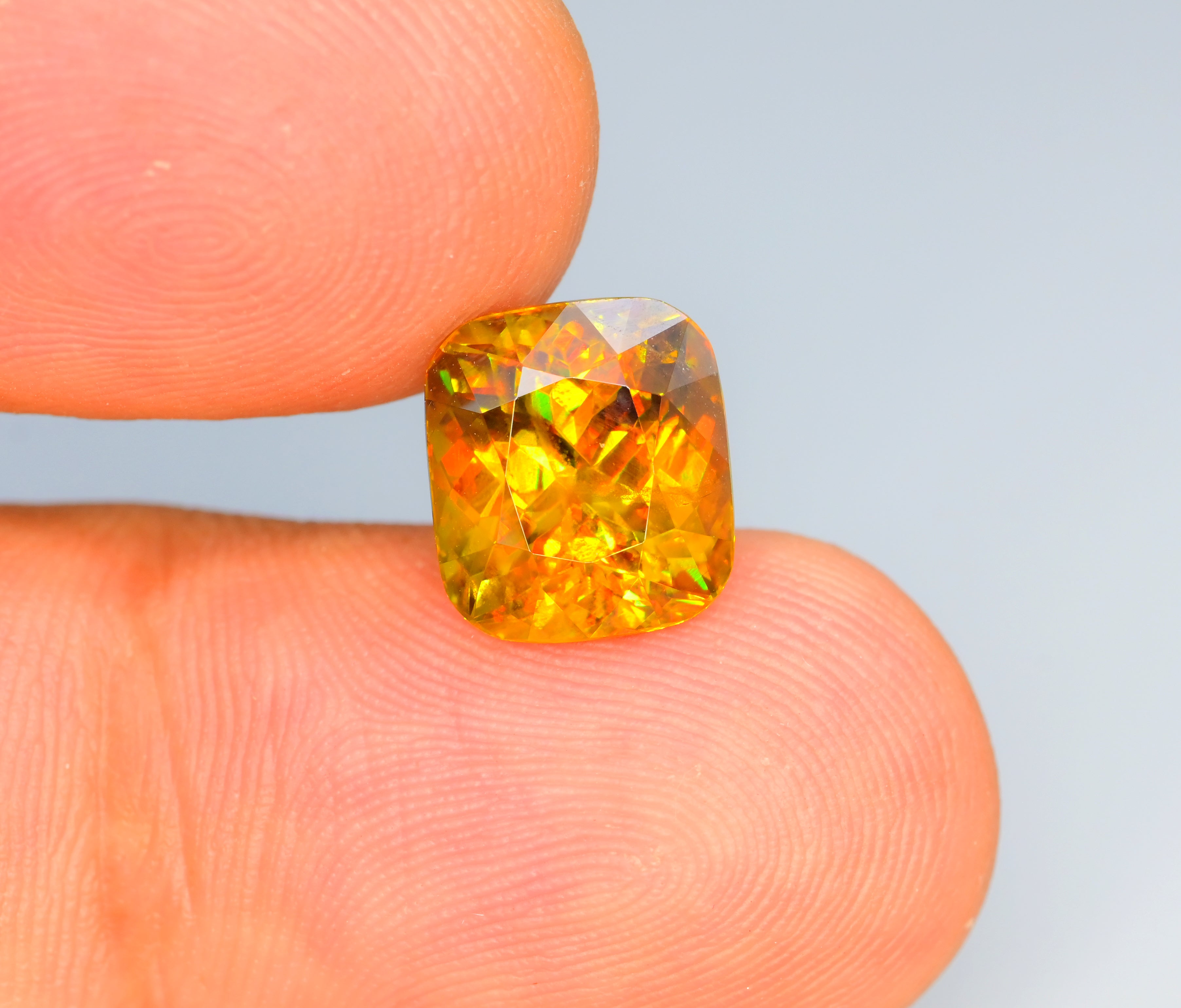 Sparkling Full Fire Titanite Sphene Gemstone, Loose Gemstone, Cusshion Cut Faceted Rare Sphene, Zagi Sphene - 6.05 CT