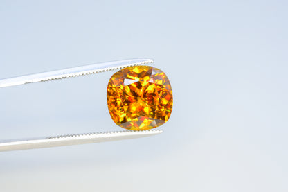 Shiny Full Fire Sphene Gemstone, Cusshion Cut Faceted Rare Sphene, Loose Gemstone - 4.95 CT