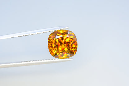 Shiny Full Fire Sphene Gemstone, Cusshion Cut Faceted Rare Sphene, Loose Gemstone - 4.95 CT