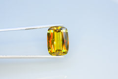 Shiny Full Fire Sphene Gemstone, Cusshion Cut Faceted Rare Sphene, Loose Gemstone - 6.80 CT