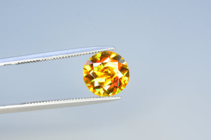 Round Shape Shiny Full Fire Sphene Gemstone, Faceted Rare Sphene, Loose Gemstone - 1.75 CT