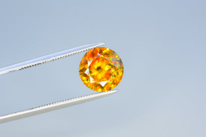 Sparkling Full Fire Sphene Titanite Gemstone With Strong Trichroism, Loose Gemstone, Cusshion Cut Faceted Rare Sphene - 2.65 CT