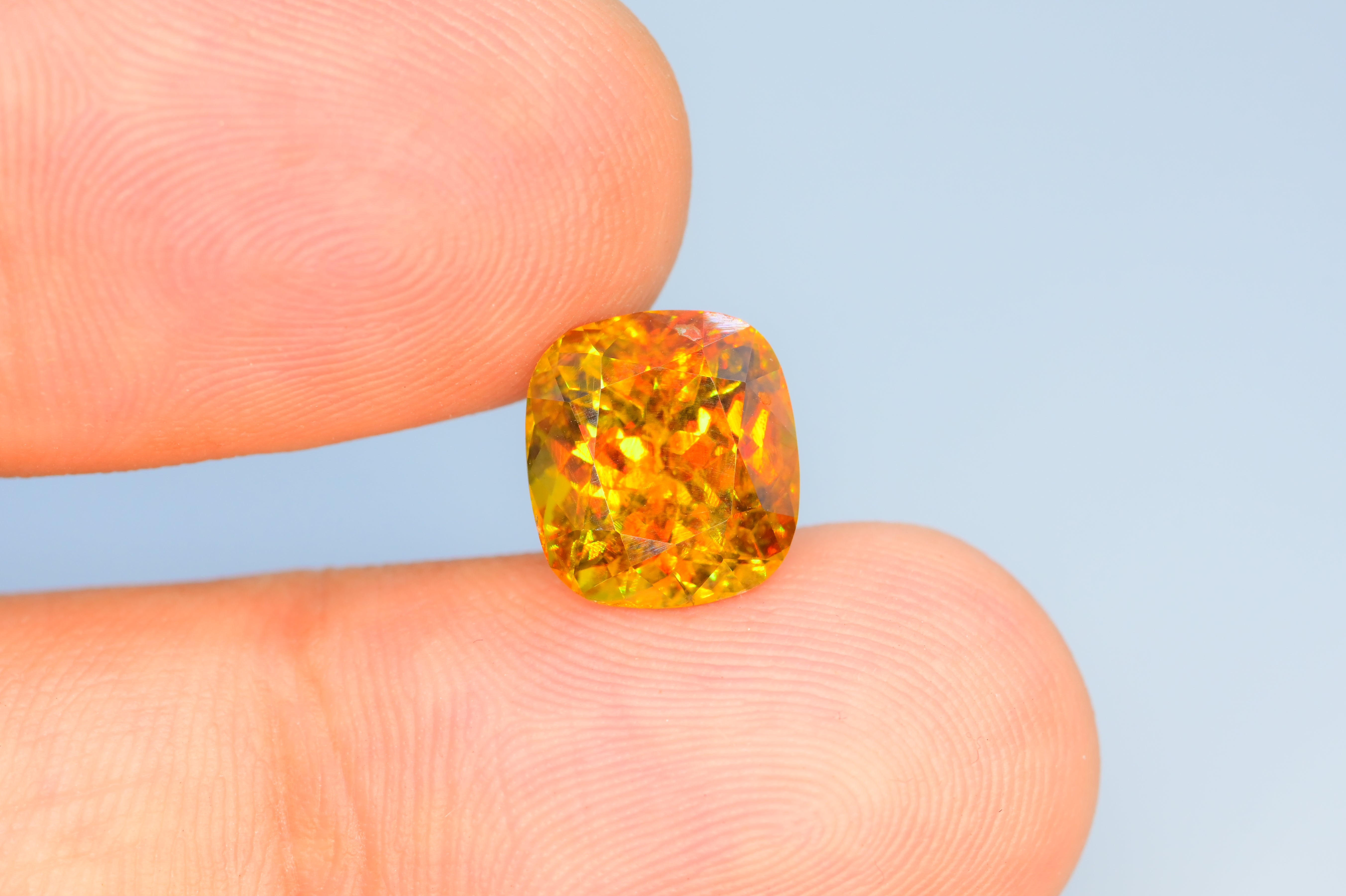 Sparkling Full Fire Sphene Titanite Gemstone With Strong Trichroism, Loose Gemstone, Cusshion Cut Faceted Rare Sphene - 5.45 CT