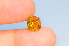 Sparkling Full Fire Sphene Titanite Gemstone With Strong Trichroism, Loose Gemstone, Cusshion Cut Faceted Rare Sphene - 5.45 CT