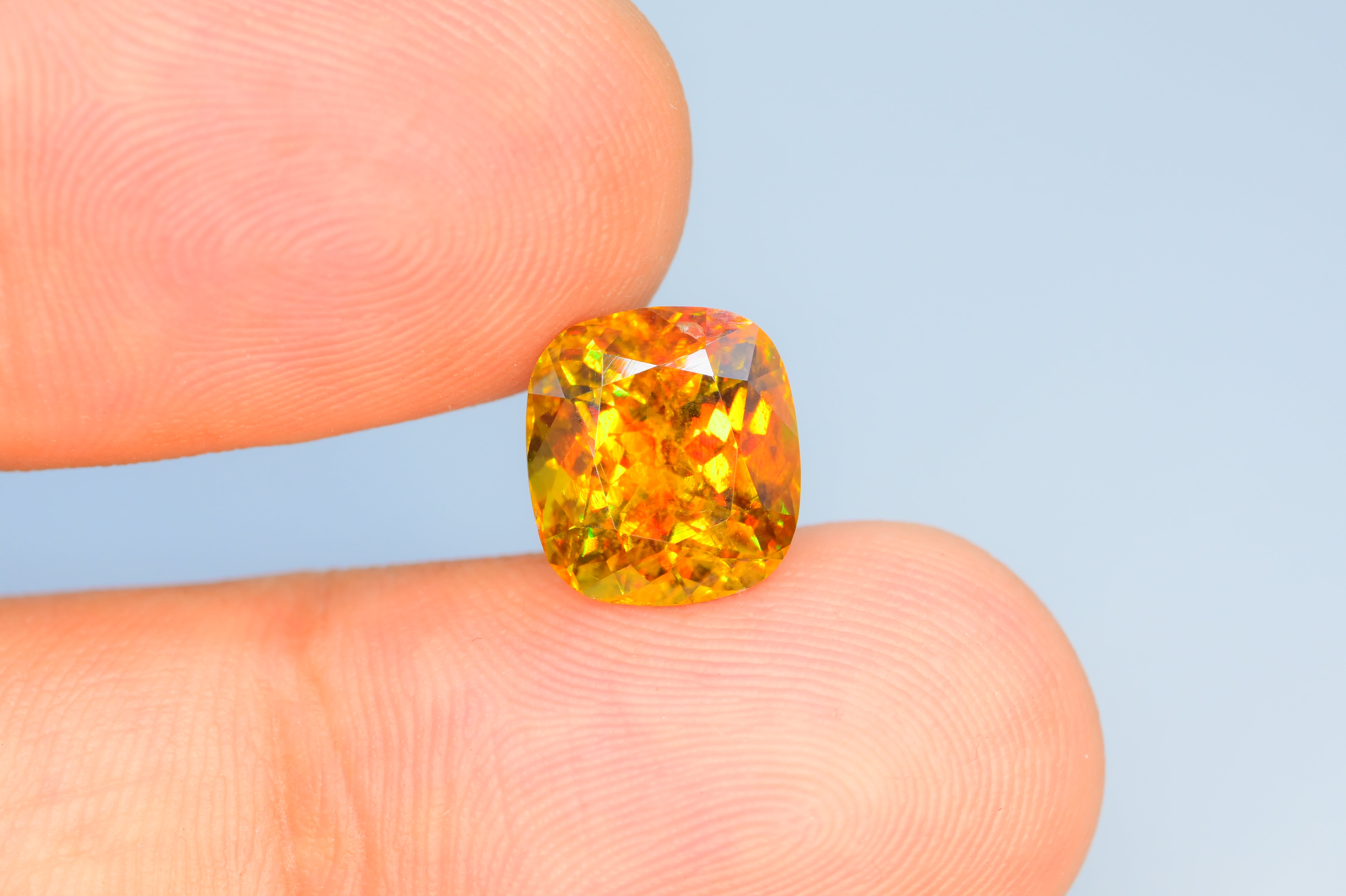 Sparkling Full Fire Sphene Titanite Gemstone With Strong Trichroism, Loose Gemstone, Cusshion Cut Faceted Rare Sphene - 5.45 CT