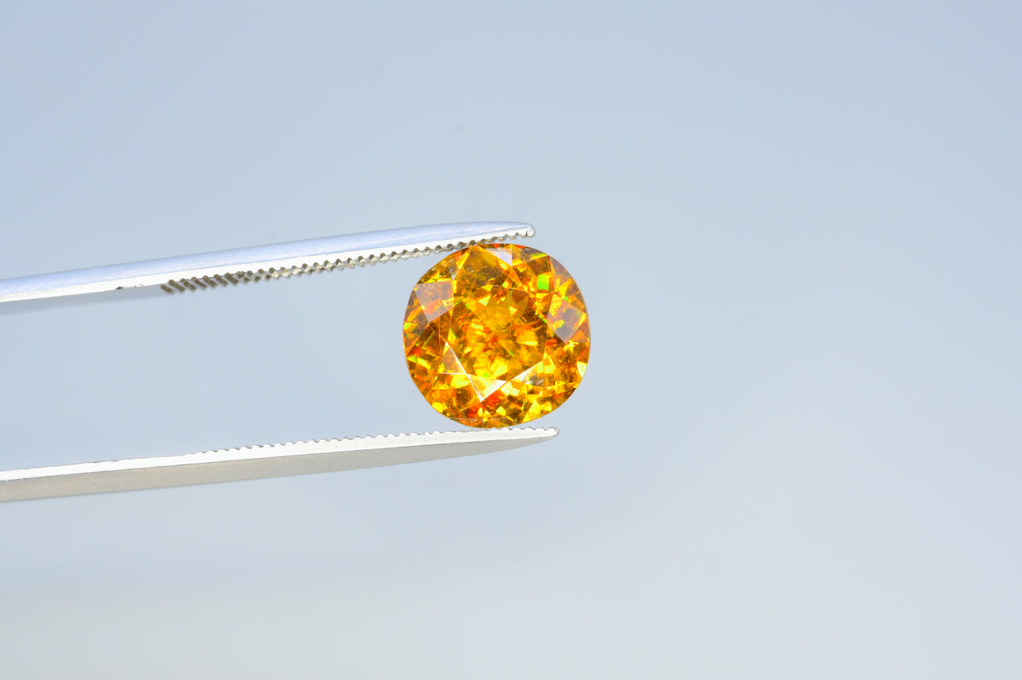 Sparkling Full Fire Sphene Titanite Gemstone With Strong Trichroism, Loose Gemstone, Round Cut Faceted Rare Sphene - 2.55 CT