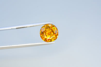 Sparkling Full Fire Sphene Titanite Gemstone With Strong Trichroism, Loose Gemstone, Round Cut Faceted Rare Sphene - 2.55 CT