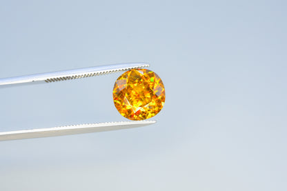 Sparkling Full Fire Sphene Titanite Gemstone With Strong Trichroism, Loose Gemstone, Round Cut Faceted Rare Sphene - 2.55 CT