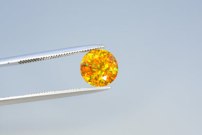 Sparkling Full Fire Sphene Titanite Gemstone With Strong Trichroism, Loose Gemstone, Round Cut Faceted Rare Sphene - 1.90 CT