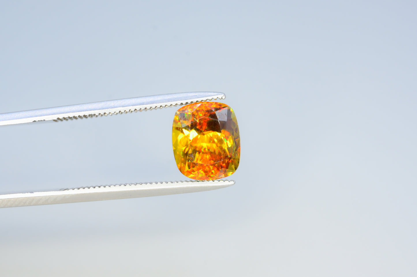 Sparkling Full Fire Sphene Titanite Gemstone With Strong Trichroism, Loose Gemstone, Cusshion Cut Faceted Rare Sphene - 2.45 CT