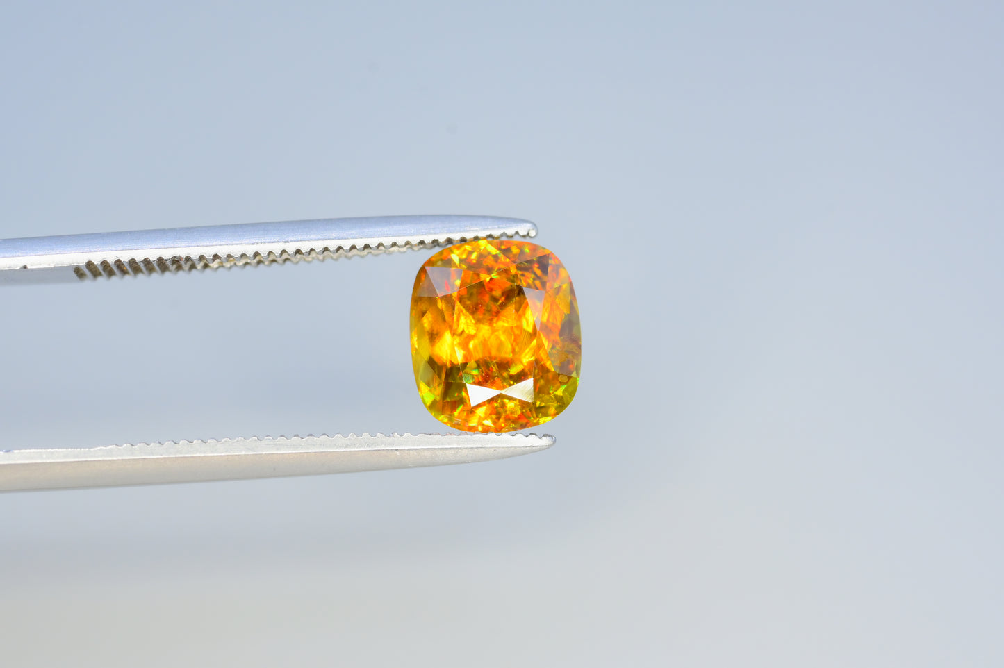 Sparkling Full Fire Sphene Titanite Gemstone With Strong Trichroism, Loose Gemstone, Cusshion Cut Faceted Rare Sphene - 1.95 CT
