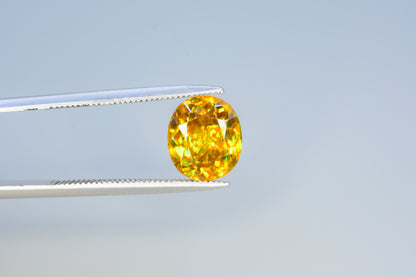 Sparkling Full Fire Sphene Titanite Gemstone With Strong Trichroism, Loose Gemstone, Oval Cut Faceted Rare Sphene - 1.80 CT