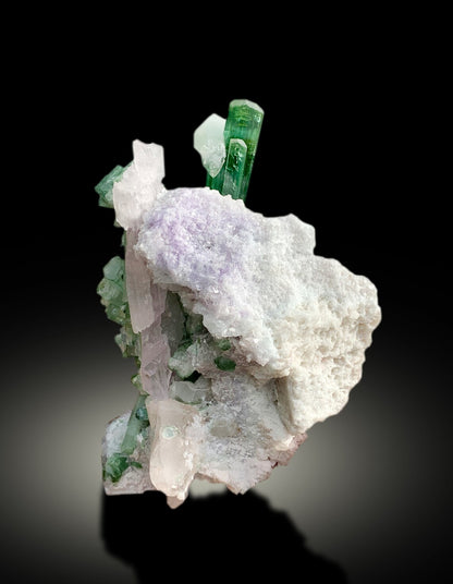 Dara e Pech tourmaline and kunzite association
collector mineral display with tourmaline and microlite
rare Afghanistan tourmaline specimen on matrix