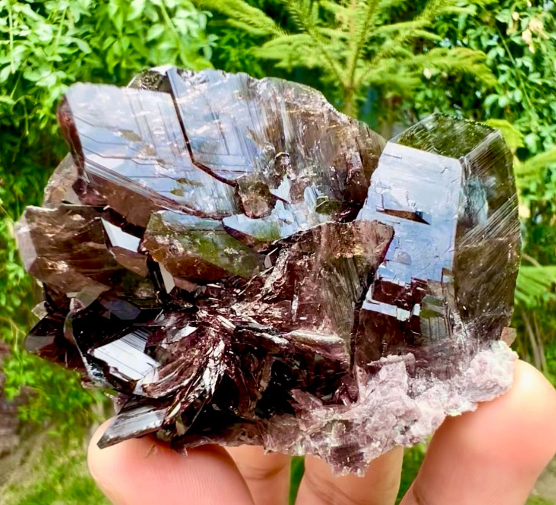 Axinite Crystals Specimen from Pakistan , 139 gram