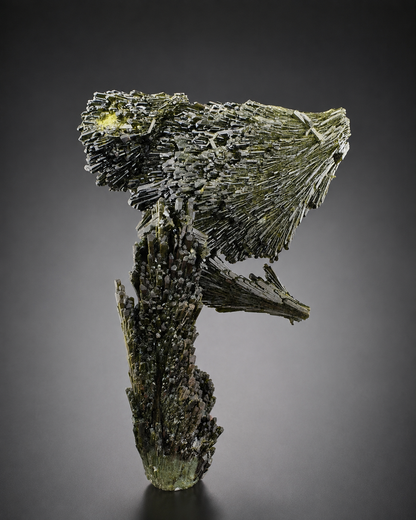 Green Epidote Crystal Specimen with Custom Base, 92 gram
