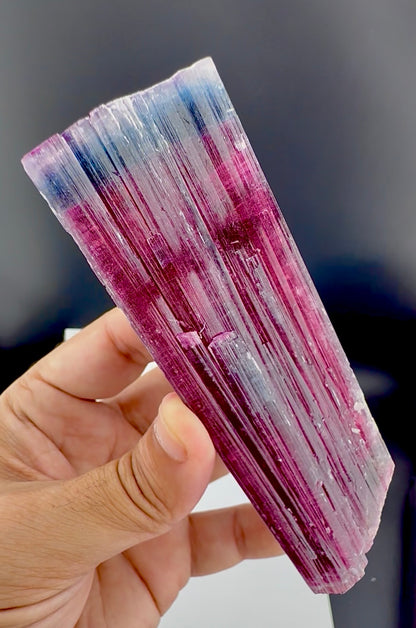 Blue Cap Tourmaline Crystal from Afghanistan, 213 gram