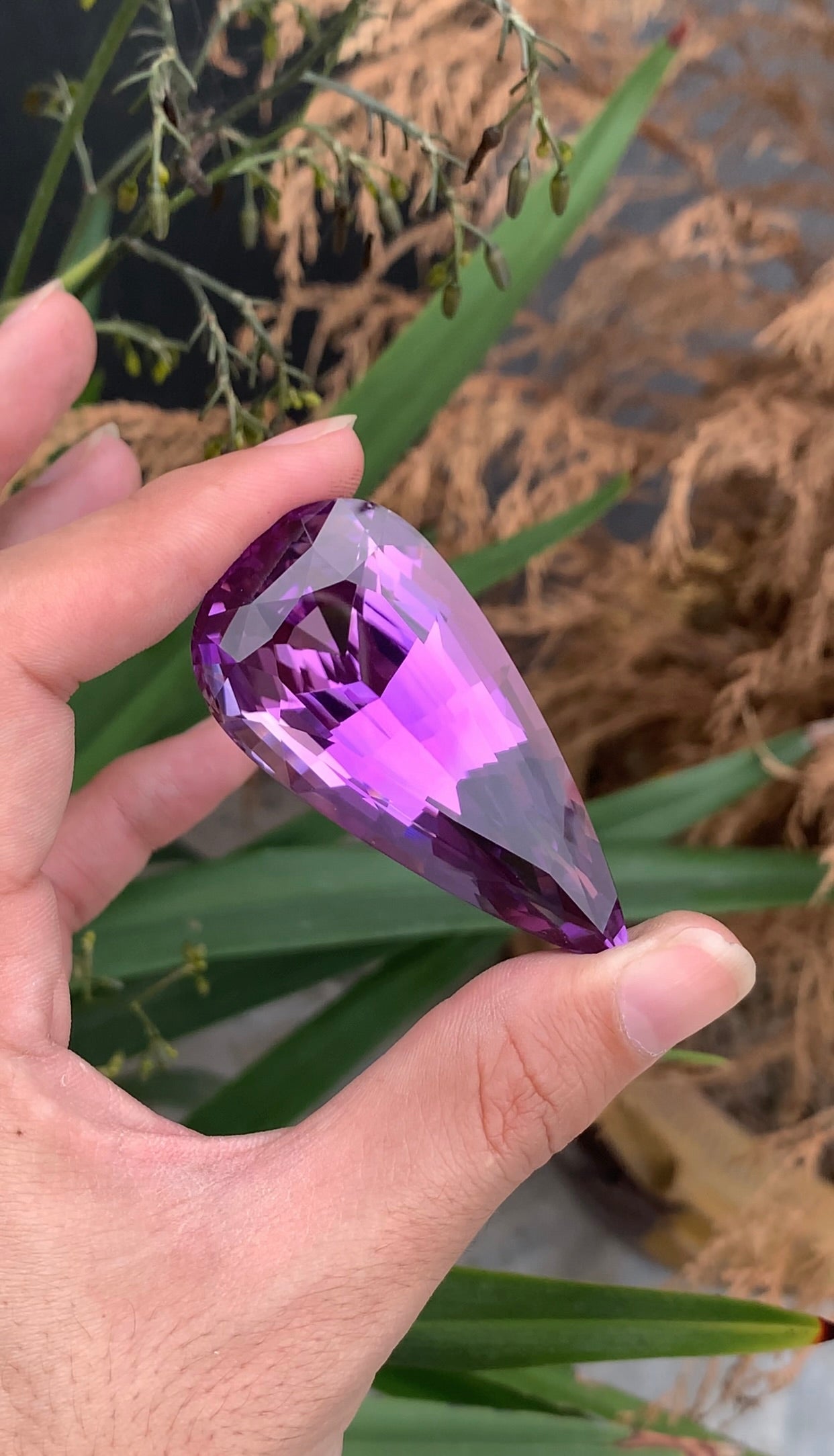 Natural Deep Pink Kunzite Gemstone – 300 Ct Afghan Pear Cut Kunzite – Massive Collector Gem , Museum Size Stone