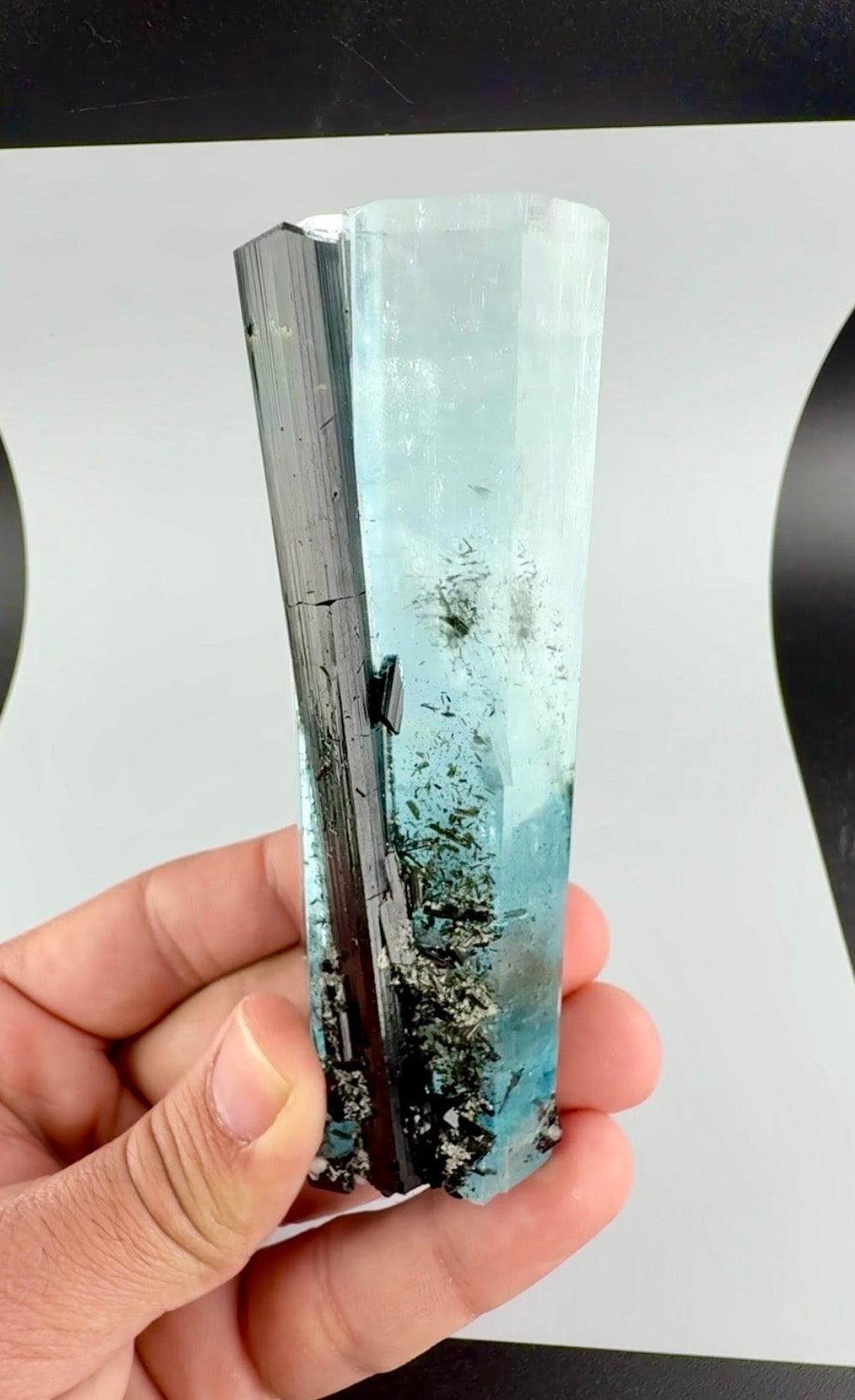Aquamarine Crystal with Schorl from Pakistan, 160 Gram