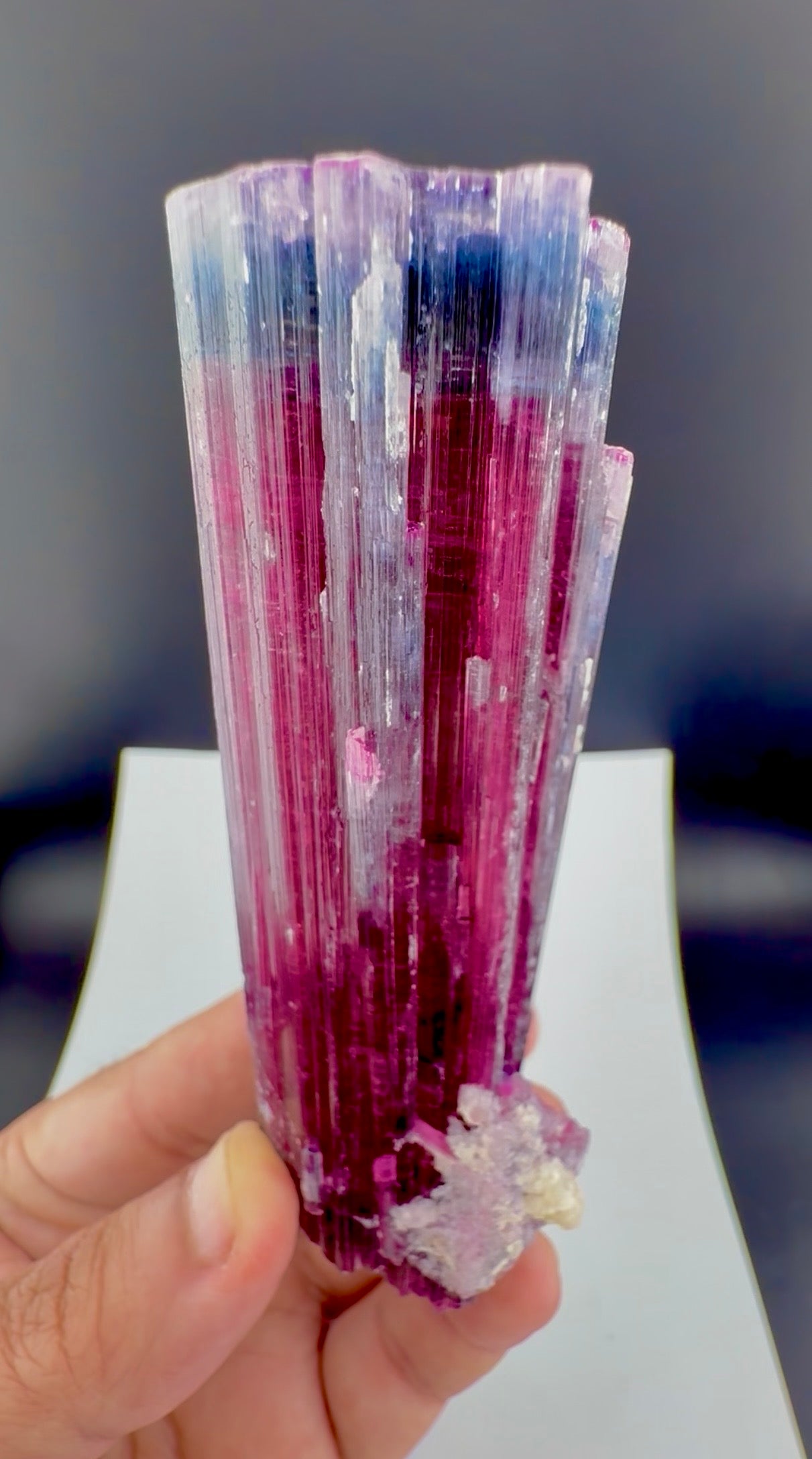 Blue Cap Tourmaline Crystal from Afghanistan, 213 gram